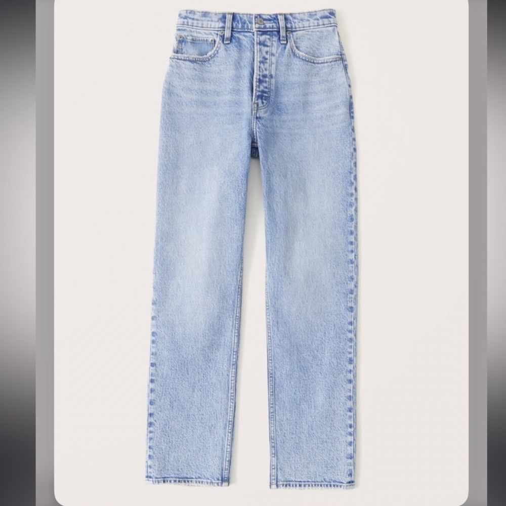 Abercrombie curve love long high rise dad jeans